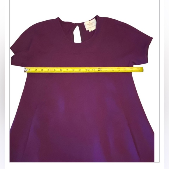 KATE SPADE Bosley Purple Swingy Dress Basic Geometry Solid Pockets A-Line Size 0 - Picture 6 of 9